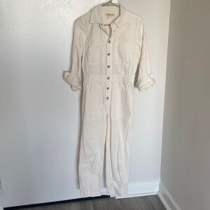Madewell Cream Denim Jumpsuit